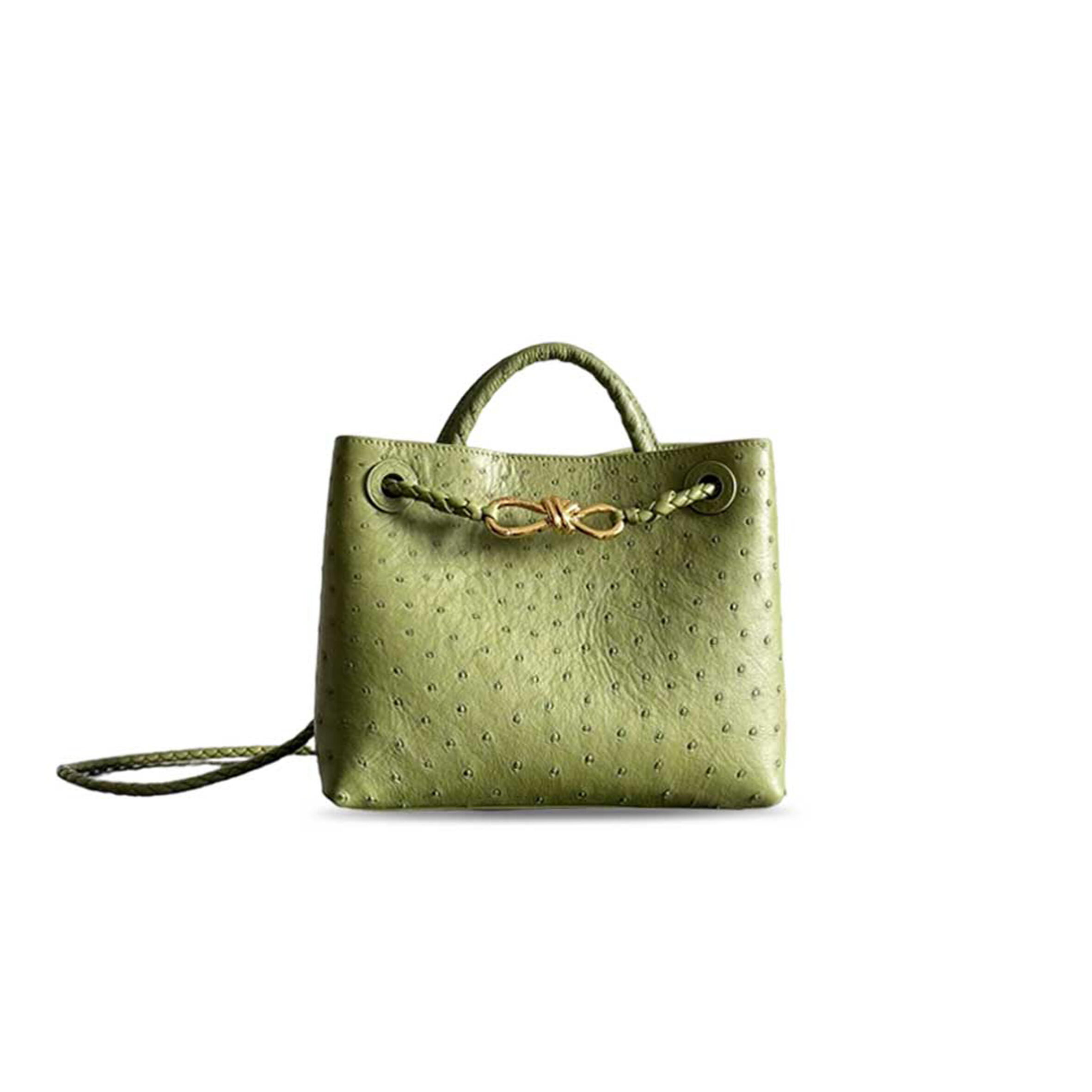 BOTTEGA VENETA SMALL ANDIAMO OSTRICH LEATHER  805231 (25*20*10cm)